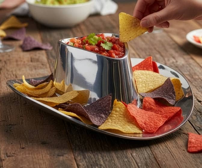 Cowboy Hat Chip 'n Dip Serving Bowl