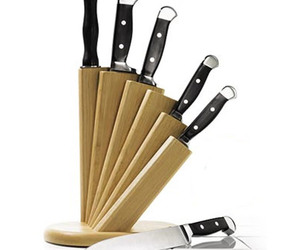 Cutlery Set with Fanned Wooden Block