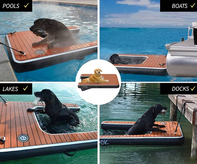 Dog-DOK - Inflatable Floating Dog Water Ramp For Pools, Boats, and Docks