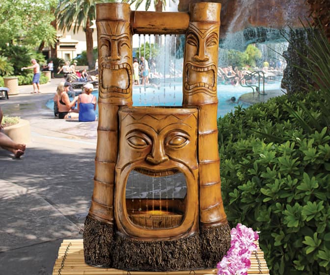 Double-Level Tiki Water Fountain