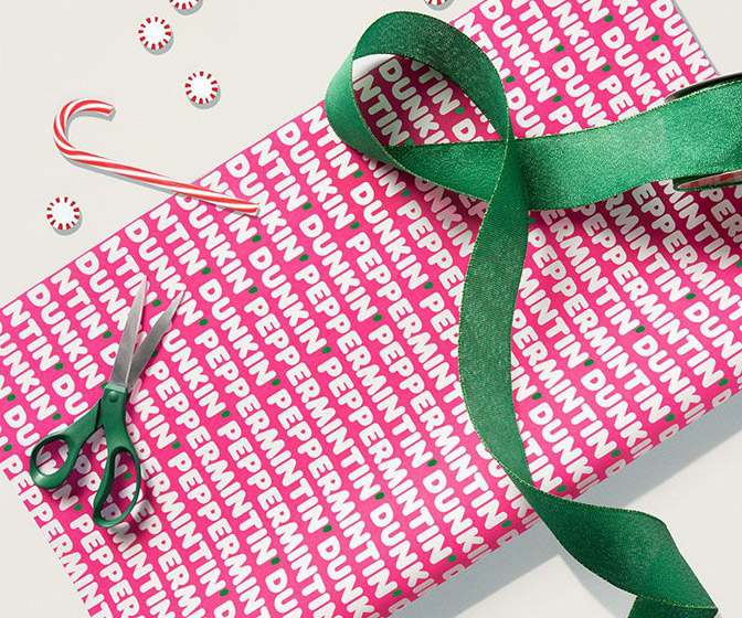 Dunkin' Peppermint Mocha Scented Wrapping Paper