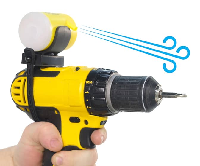 Dust Blaster - Attachable Dust Blower and Work Light for Power Tools