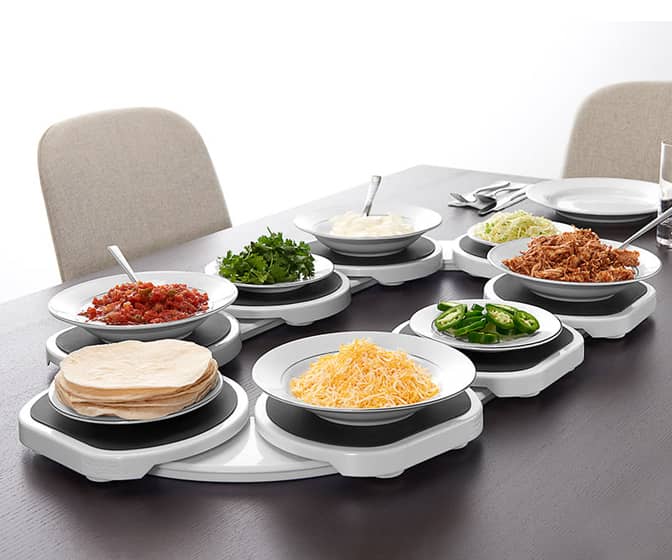 Expandable Lazy Susan for Rectangular Dinner Tables