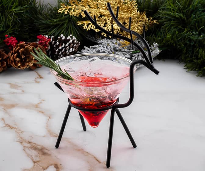 Festive Deer-Shaped Cocktail Glass