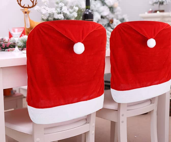 Festive Santa Hat Chair Covers