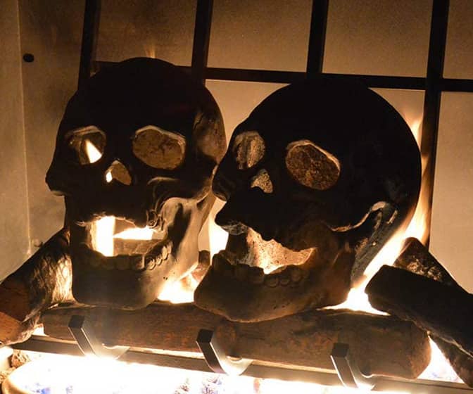 Fireproof Human Skulls for Fire Pits, Campfires, and Fireplaces