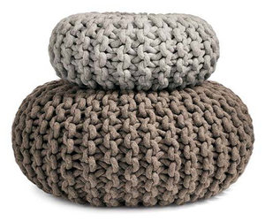 Flocks Pouf - Hand Knitted Seat, Table, Ottoman or Purely Organic Sculpture