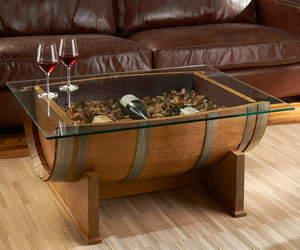 French Oak Wine Barrel Cocktail Table
