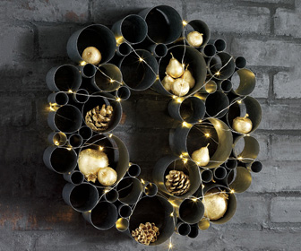 Galvanized Metal Bubble Wreath
