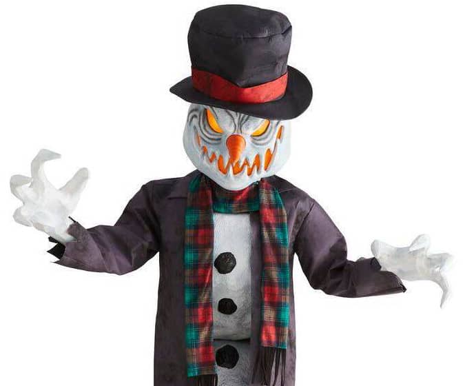 Giant 6.5-Ft Animatronic Snarling Snowman Statue