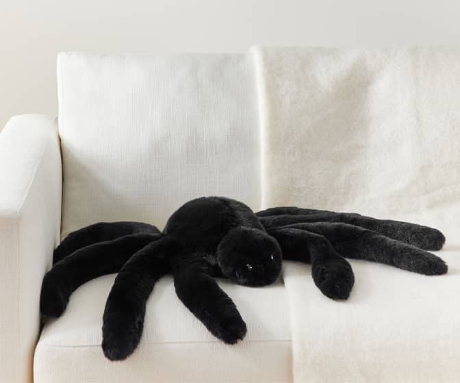 Giant Black Spider Pillow