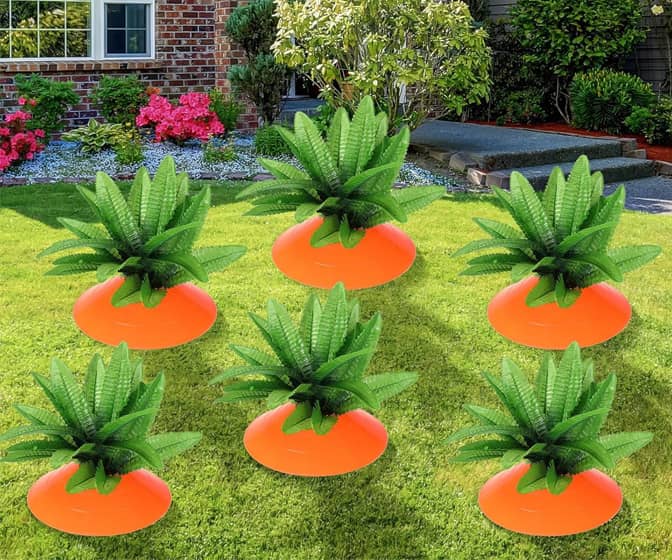 Giant Carrot Top Yard Stake Easter Decorations