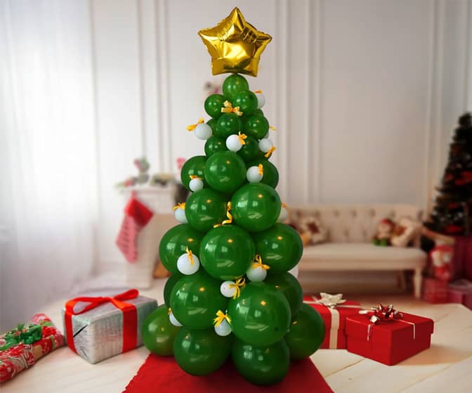 Giant DIY Balloon Christmas Tree - 6.5 Ft Tall!