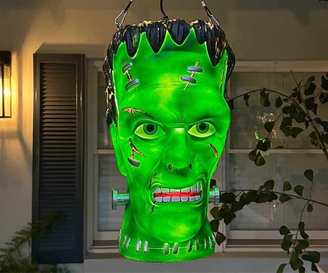Giant Frankenstein's Monster Head Hanging Lantern