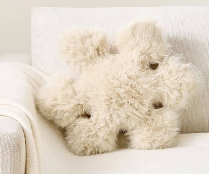 Giant Furry Snowflake Pillow