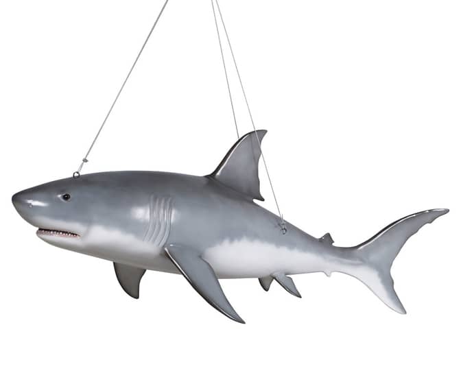 Giant Great White Shark Ceiling Mount Statue