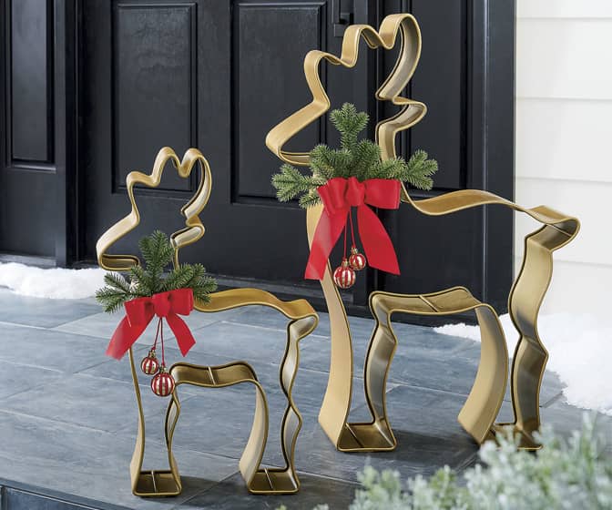 Giant Metal Reindeer Cookie Cutter Sculptures