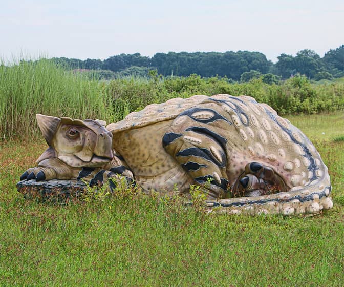 Giant Resting Ankylosaurus Dinosaur Statue