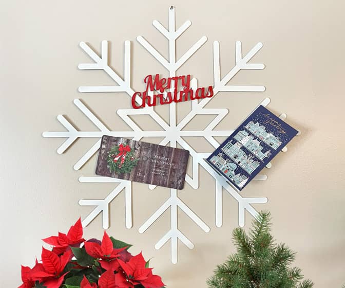 Giant Snowflake Christmas Card Holder Wall Art