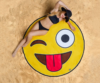 Gigantic Crazy Emoji Beach Blanket