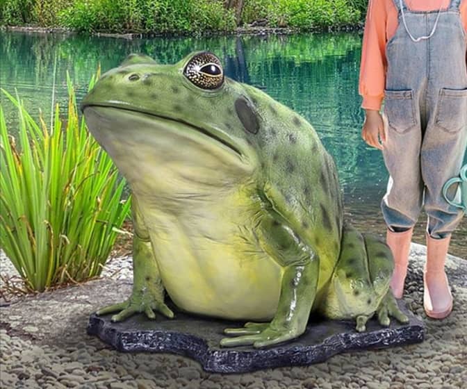 Gigantic Green Frog Statue