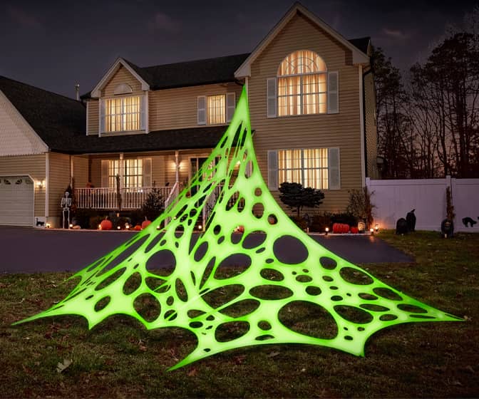 Glow-in-the-Dark Green Wicked Spider Webbing