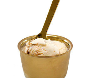 Gold Ice Cream Bowl And Spoon
