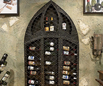 Gothic Wrought Iron Wine Bottle Rack