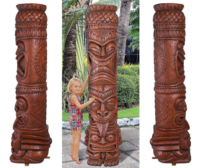 Grand Island Tiki Totem Pole Statue