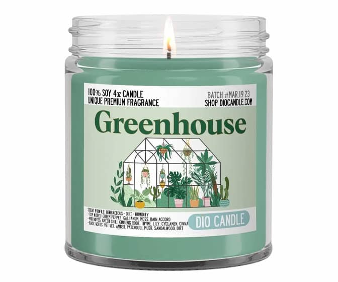 Greenhouse Scented Candle - Herbaceous Plants, Rich Soil, and Humidity