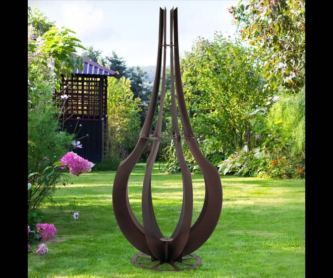H Potter Sculptural Iron Trellis / Vertical Yard Art - 7 Foot Tall!