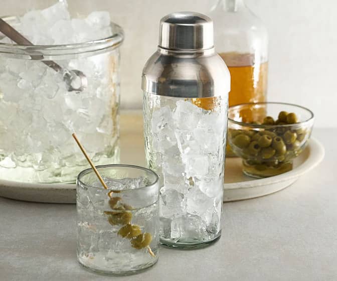 Hammered Glass Cocktail Shaker