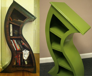 Handmade Curved Wooden Bookshelves