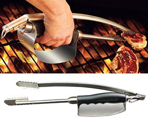 Heat Shield Stainless Steel Grill Tongs