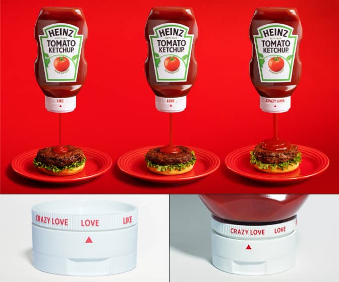 HEINZ Ketchup Bottle Love Lid - Adjustable Flow Squeeze Lid