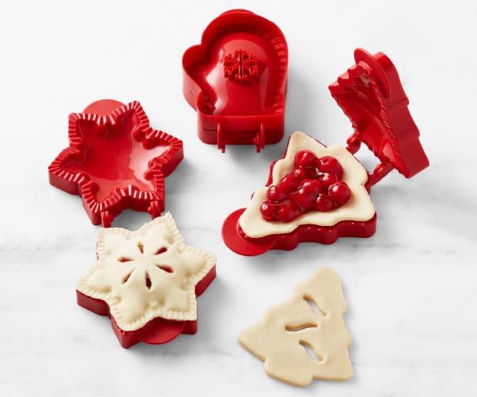 Holiday Hand Pie Molds - Snowflakes, Mittens, and Christmas Trees