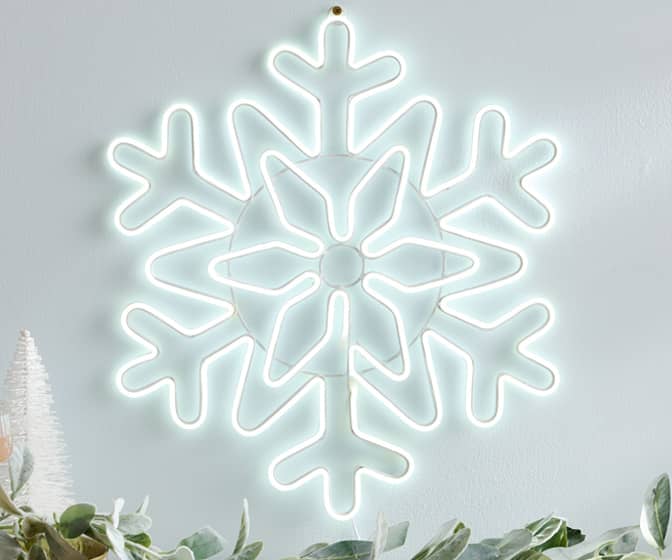 Icy Cool White LED Neon Snowflake Sign