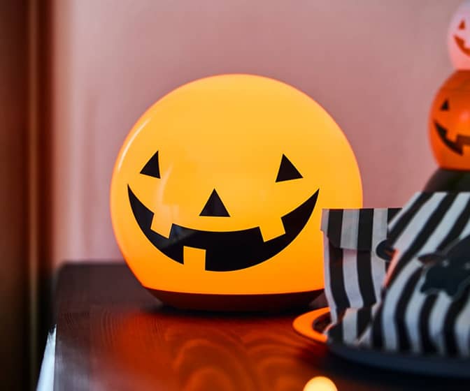 IKEA Halloween Jack-O'-Lantern and Pumpkin Ghost Table Lamps
