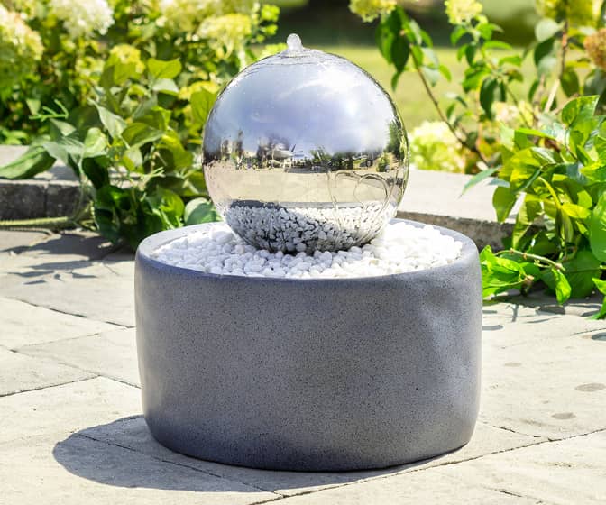 Illuminated Gazing Ball Water Fountain