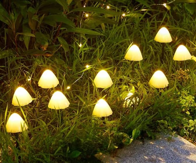 Illuminated Mushroom Solar Path Lights