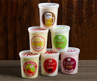 Jalapeno, Beer, Margarita, Merlot, Bacon, and Popcorn Cotton Candy Collection
