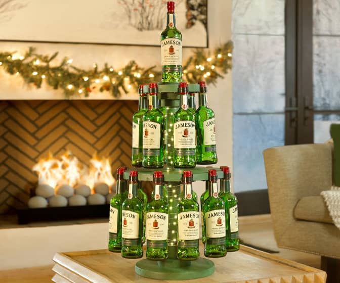 Jameson Whiskey Tabletop Christmas Tree