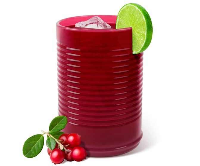 Jellied Cranberry Sauce from a Can-Shaped Silicone Cup
