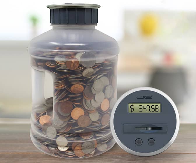 Jumbo Digital Coin Counter Bank - Counts and Stores up to 5,000 Coins