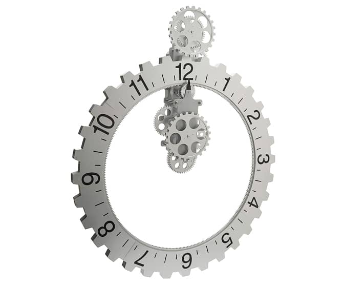 Kikkerland Big Wheel Rotating Gears Wall Clock