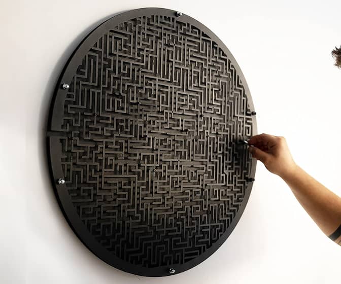 Labyrinth - Sculptural Wall Art / Wall Maze Game