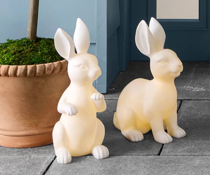 Large Illuminated Bunny Statues