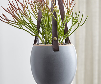 Leather Strap Hanging Planter
