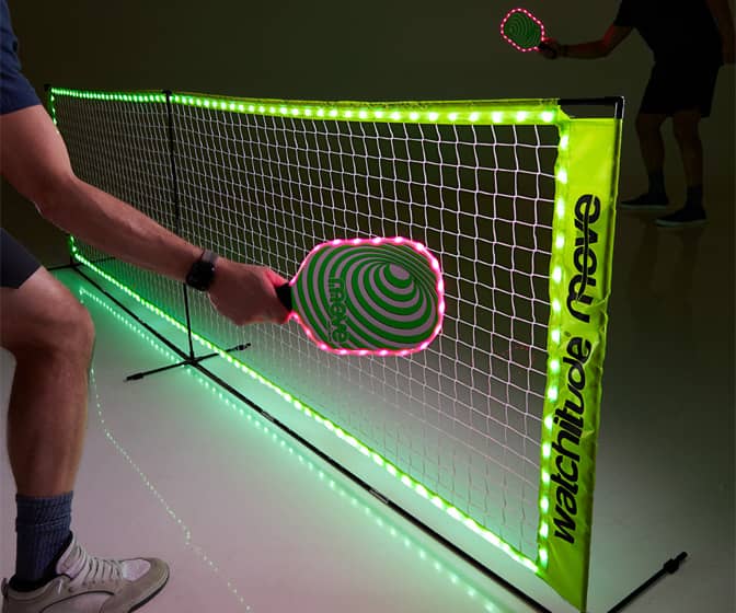 LED Light-Up Driveway Pickleball Net Set