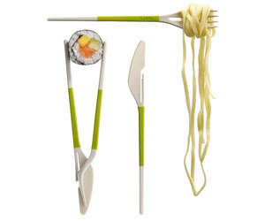 Lekue Twin One - All-In-One Knife, Fork and Chopsticks Utensil